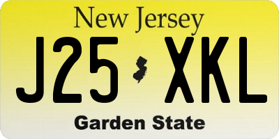 NJ license plate J25XKL