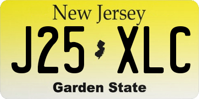 NJ license plate J25XLC
