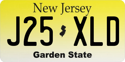 NJ license plate J25XLD