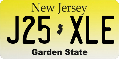 NJ license plate J25XLE