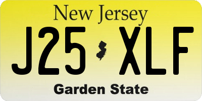 NJ license plate J25XLF