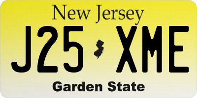 NJ license plate J25XME