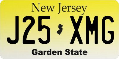 NJ license plate J25XMG