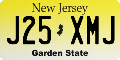 NJ license plate J25XMJ