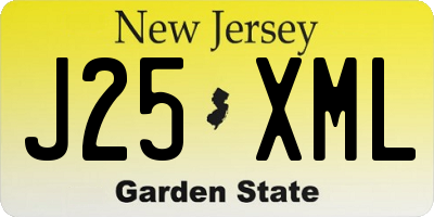 NJ license plate J25XML