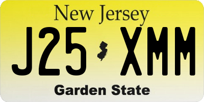 NJ license plate J25XMM