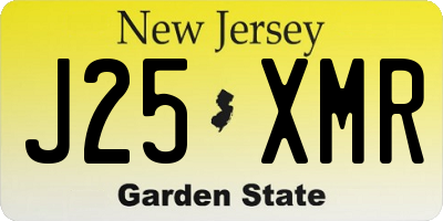 NJ license plate J25XMR