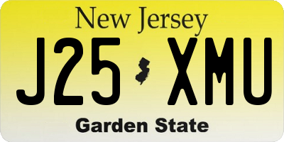 NJ license plate J25XMU
