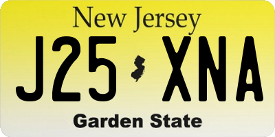 NJ license plate J25XNA