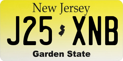 NJ license plate J25XNB