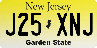 NJ license plate J25XNJ