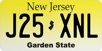 NJ license plate J25XNL
