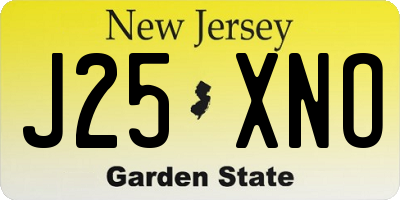 NJ license plate J25XNO