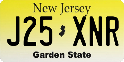 NJ license plate J25XNR