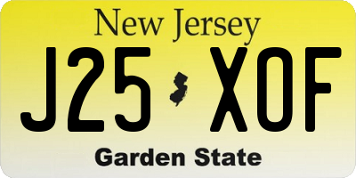 NJ license plate J25XOF