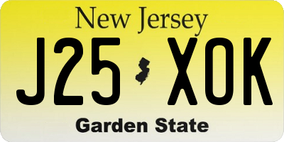 NJ license plate J25XOK