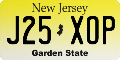 NJ license plate J25XOP