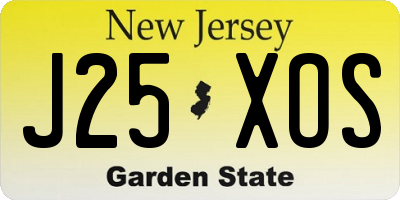 NJ license plate J25XOS