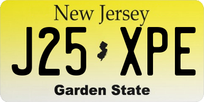 NJ license plate J25XPE