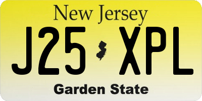 NJ license plate J25XPL