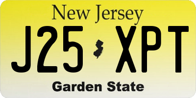 NJ license plate J25XPT