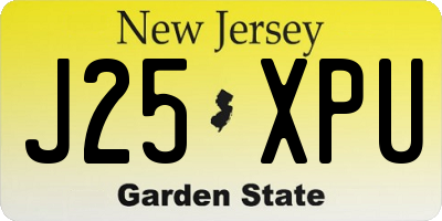 NJ license plate J25XPU