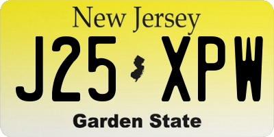 NJ license plate J25XPW