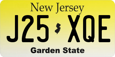 NJ license plate J25XQE