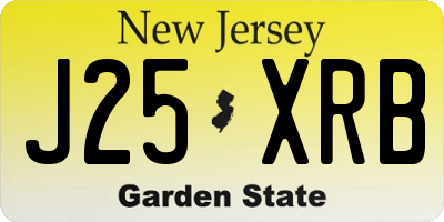 NJ license plate J25XRB