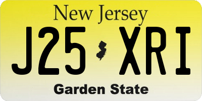 NJ license plate J25XRI