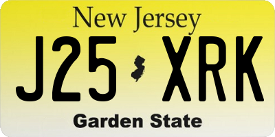 NJ license plate J25XRK