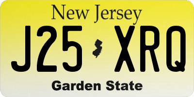 NJ license plate J25XRQ