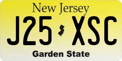 NJ license plate J25XSC