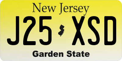 NJ license plate J25XSD