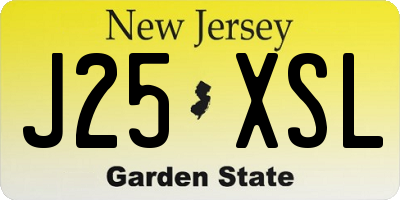 NJ license plate J25XSL