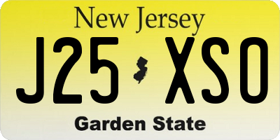 NJ license plate J25XSO