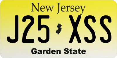 NJ license plate J25XSS