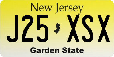 NJ license plate J25XSX