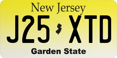 NJ license plate J25XTD