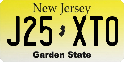 NJ license plate J25XTO