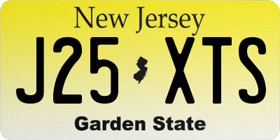 NJ license plate J25XTS
