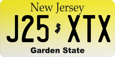 NJ license plate J25XTX