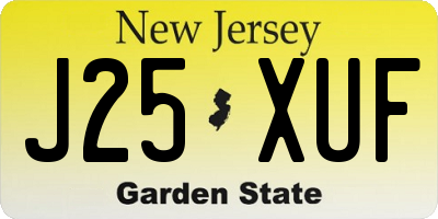 NJ license plate J25XUF