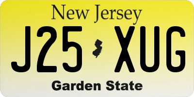 NJ license plate J25XUG