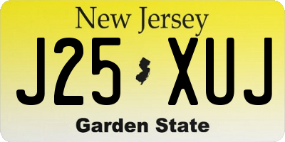 NJ license plate J25XUJ