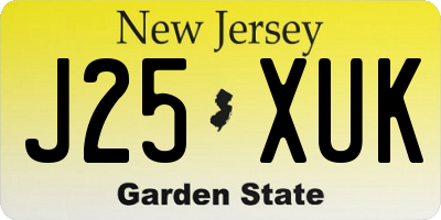 NJ license plate J25XUK