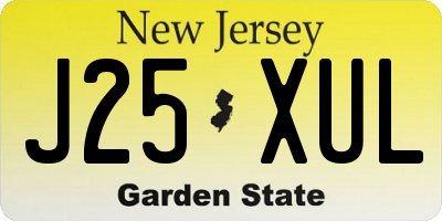 NJ license plate J25XUL