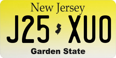 NJ license plate J25XUO