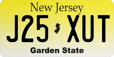 NJ license plate J25XUT