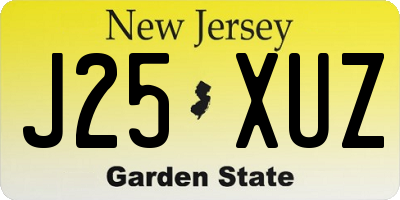 NJ license plate J25XUZ